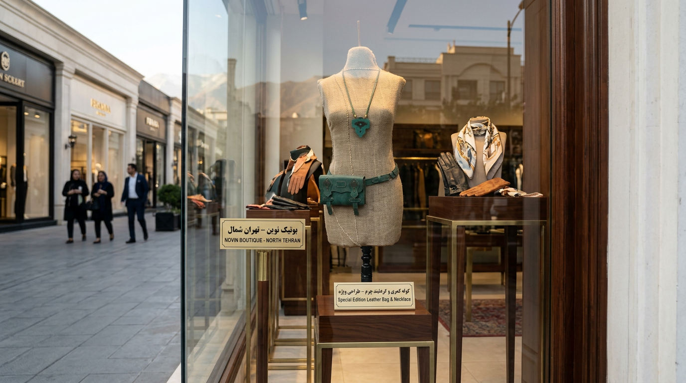 کیف چرم دستدوز دوحالته مدل زنبق